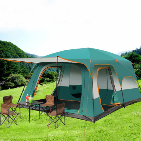 Outdoors Camping Tent 2 Room Large Space for 5-8 Person Weatherproof Camping Family Tents Portable Travel Tour Tents