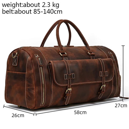 Leather Duffel With Shoe Pocket