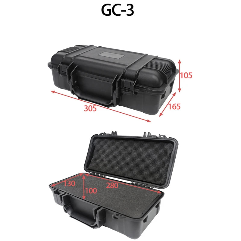 Plastic Toolbox Sealed Waterproof Equipment Box Shock-Proof Instrument Case Safety Protective Tool Case Outdoor Portable Box