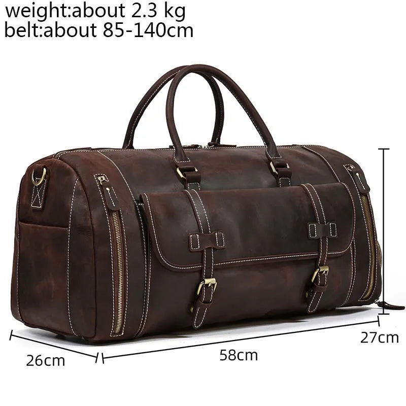 Leather Duffel With Shoe Pocket