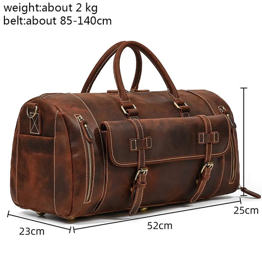 Leather Duffel With Shoe Pocket