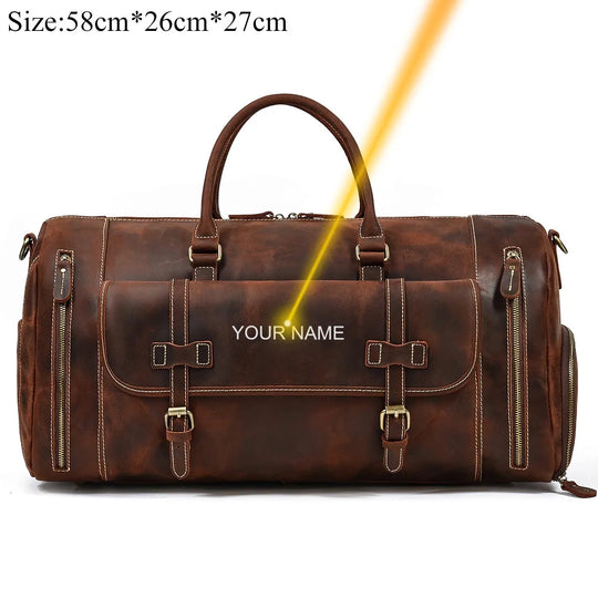 Leather Duffel With Shoe Pocket