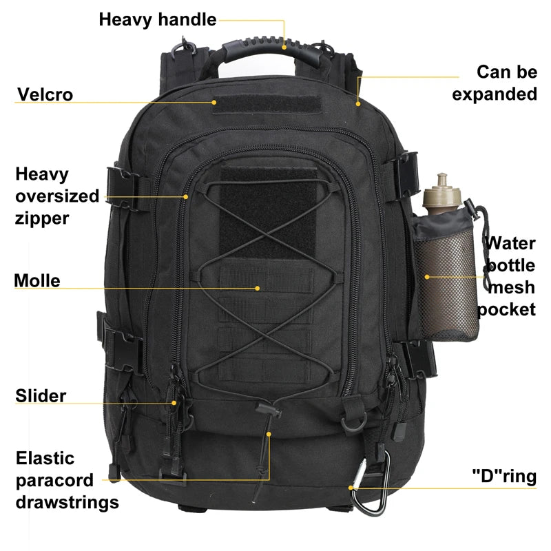 60L Tactical Backpack for Men & Women