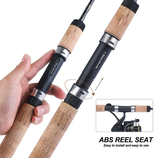 Graphite Ultra-Lightweight Two-Piece Trout Fishing Rod with Cork Handle for Crappie Spinning