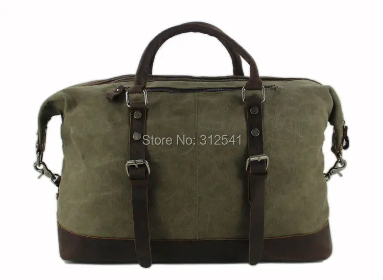 Vintage Canvas Leather Duffel Bag