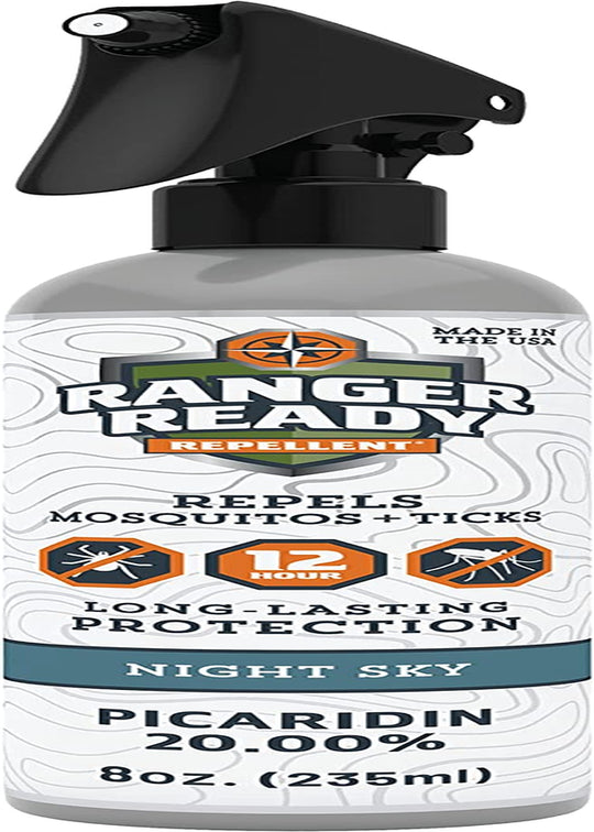 Ranger Ready Picaridin Insect Repellent and Tick Spray - Night Sky Scent, DEET-Free, 8 Oz. (Single Pack)