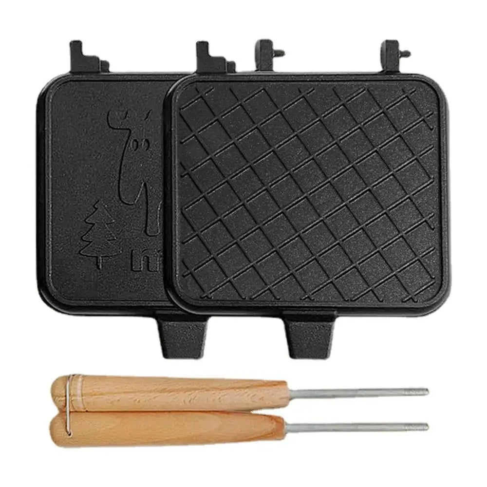 Portable Detachable Sandwich Maker With Wooden Handle