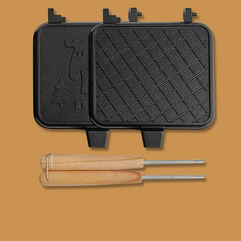 Portable Detachable Sandwich Maker With Wooden Handle