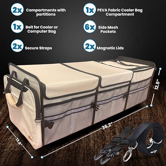 RHINOZERO Ultimate Trunk Organizer (Beige)