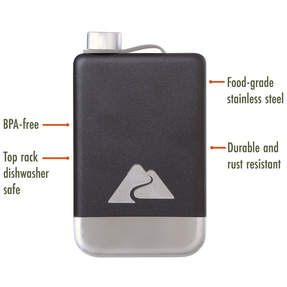 8 oz Stainless Steel Flask - Black, Durable and Versatile for Outdoor Use