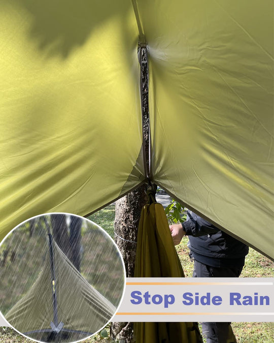 Portable Double Camping Hammock with Insect Net, Ideal for Outdoor Hiking and Travel - Includes Two 10ft Straps