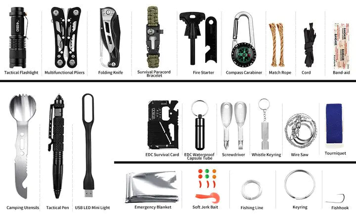 Emergency Survival Gear Kit 60 in 1