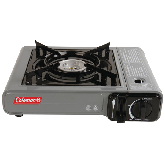 Portable Butane Gas Camping Stove - Single Burner, Gray