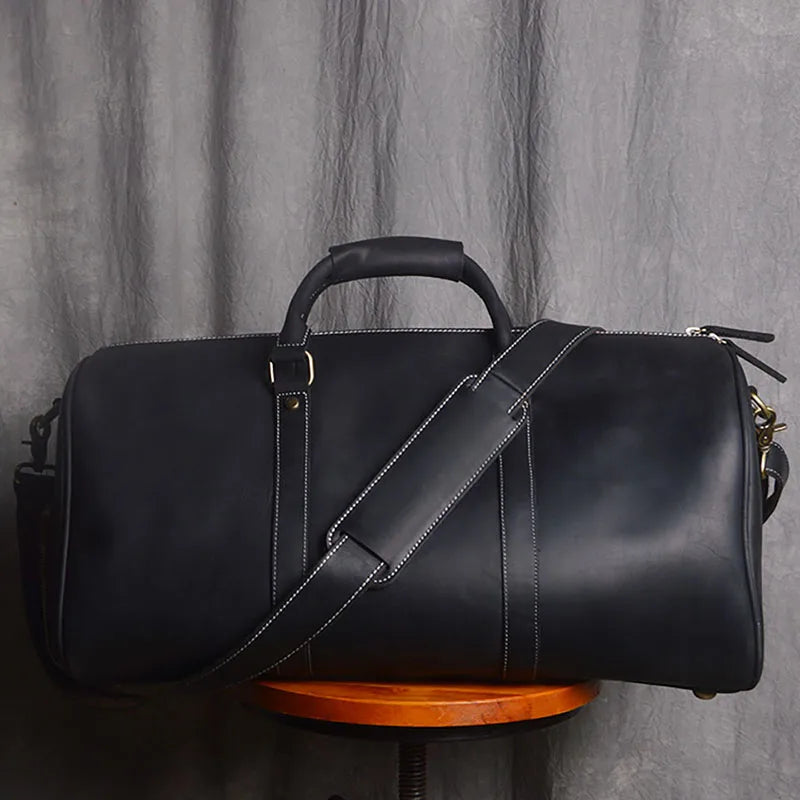 Leather Duffel With Shoe Pocket