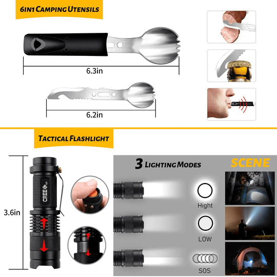 Emergency Survival Gear Kit 60 in 1