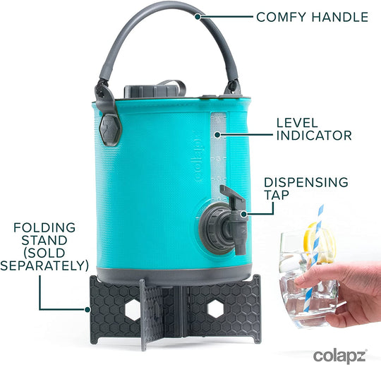 2-Gallon 2-in-1 Collapsible Camping Water Container with Spigot - Portable Water Jug and Bucket for Outdoor Activities - Essential Camping Water Dispenser