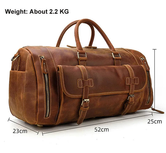 Leather Duffel With Shoe Pocket