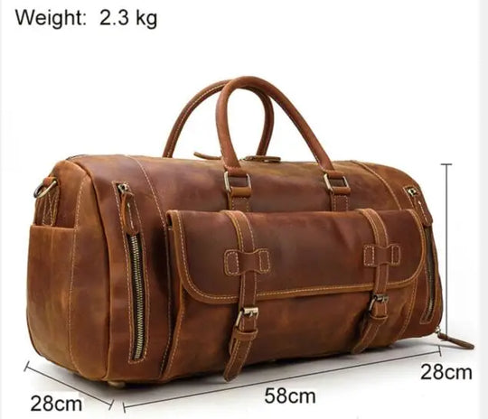 Leather Duffel With Shoe Pocket