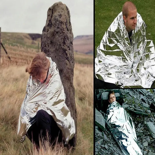 Outdoors Survival Blankets Aluminum Foil Thermal Blankets Survival Gear Hiking Essentials Survival Kits Space Blanket for Adults