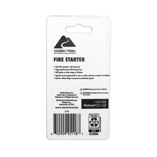 Flint and Steel Fire Starter - Model 5118, Dimensions: 0.75" D x 5.75" H x 3" W, Single Pack