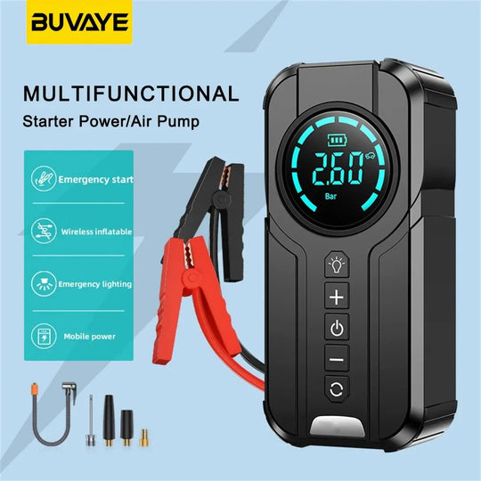 4-in-1 Multi-function Tool: Car Jump Starter, Air Pump, Power Bank, and Air Compressor