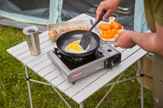 Portable Butane Gas Camping Stove - Single Burner, Gray