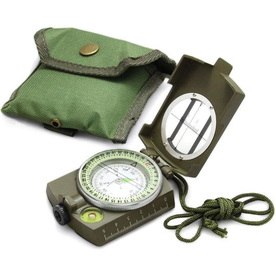 Professional Tactical Survival Military Compass With Lanyard Waterproof Impact Resistant Lensatic Sighting Compass for Hiking