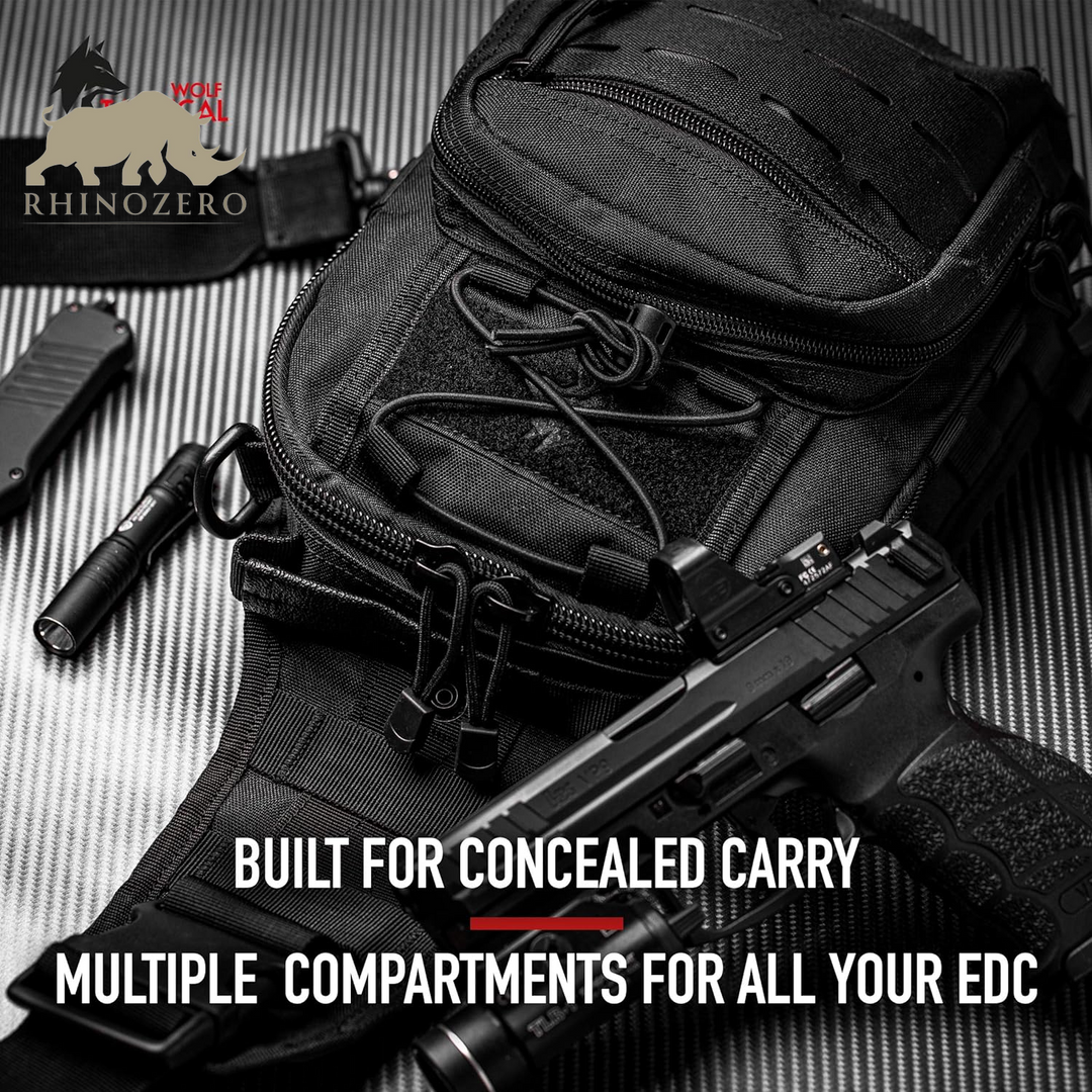 Compact EDC Sling Bag - Versatile Concealed Carry Shoulder Bag for Range, Travel, Hiking, and Outdoor Activities