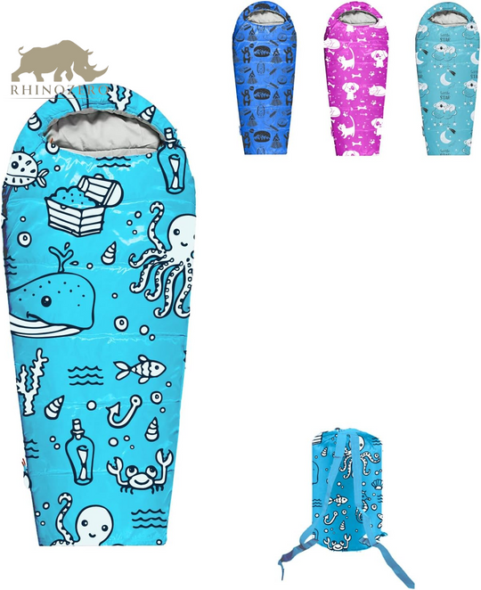 Lightweight Mummy-Style Sleeping Bag for Youth and Kids | Suitable for Indoor and Outdoor Use | Temperature Range: 32°F to 59°F