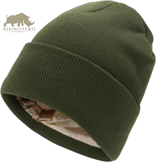 Silk-Lined Satin Beanie for Men and Women - Cuffed Winter Hat for Warmth and Comfort