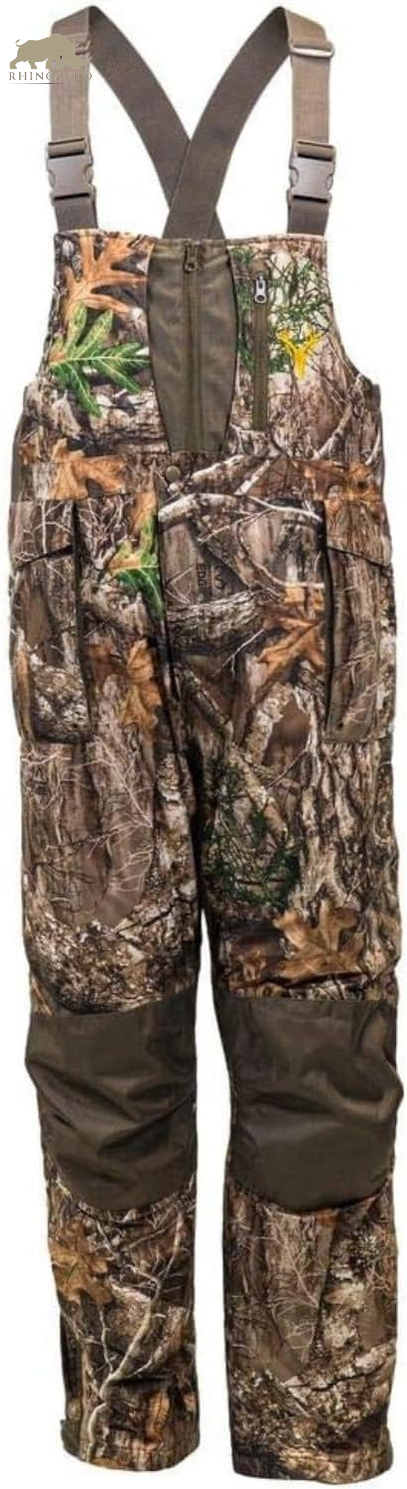 Men's Elite Camo Waterproof Hunting Bibs - Insulated Camouflage Overalls for Cold Weather Conditions