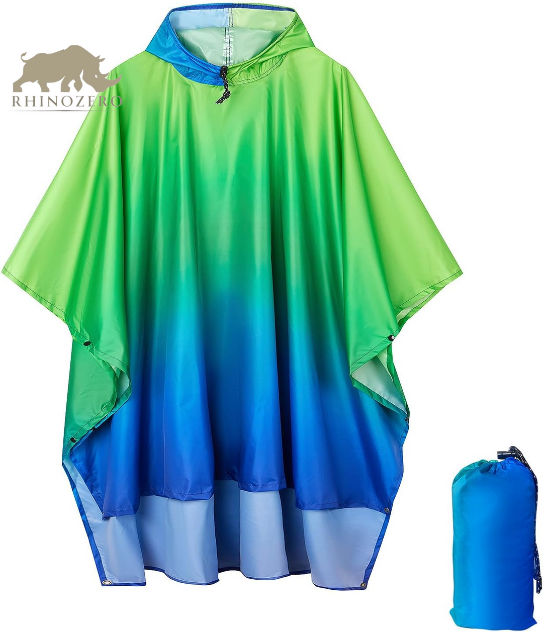 Waterproof Lightweight Reusable Hooded Poncho - Unisex Raincoat for Hiking, Camping, and Emergency Use