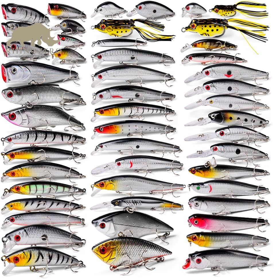 Premium Bass Fishing Lures Kit: Topwater Hard Baits, Minnow Crankbaits, Pencil VIB, and Swimbaits for Freshwater and Saltwater Fishing for Bass and Pike