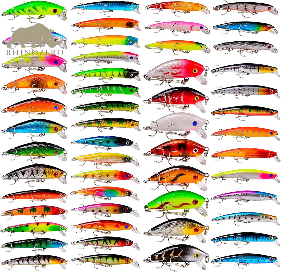 Premium Bass Fishing Lures Kit: Topwater Hard Baits, Minnow Crankbaits, Pencil VIB, and Swimbaits for Freshwater and Saltwater Fishing for Bass and Pike