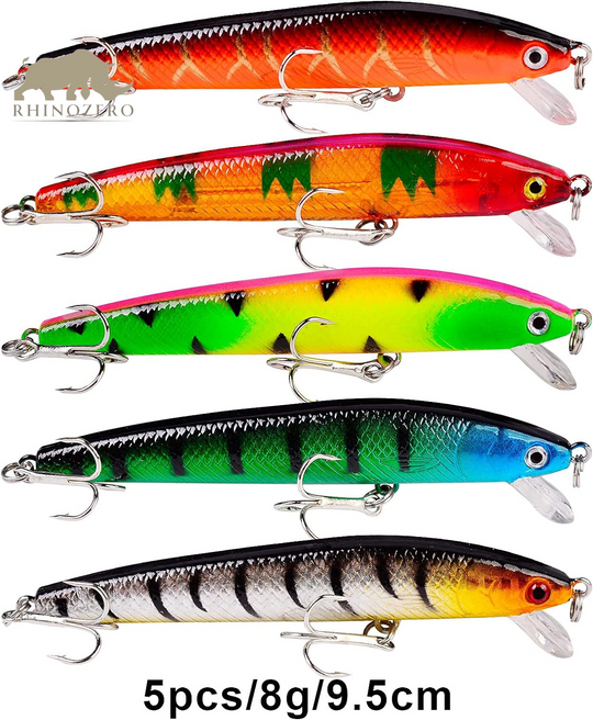 Premium Bass Fishing Lures Kit: Topwater Hard Baits, Minnow Crankbaits, Pencil VIB, and Swimbaits for Freshwater and Saltwater Fishing for Bass and Pike