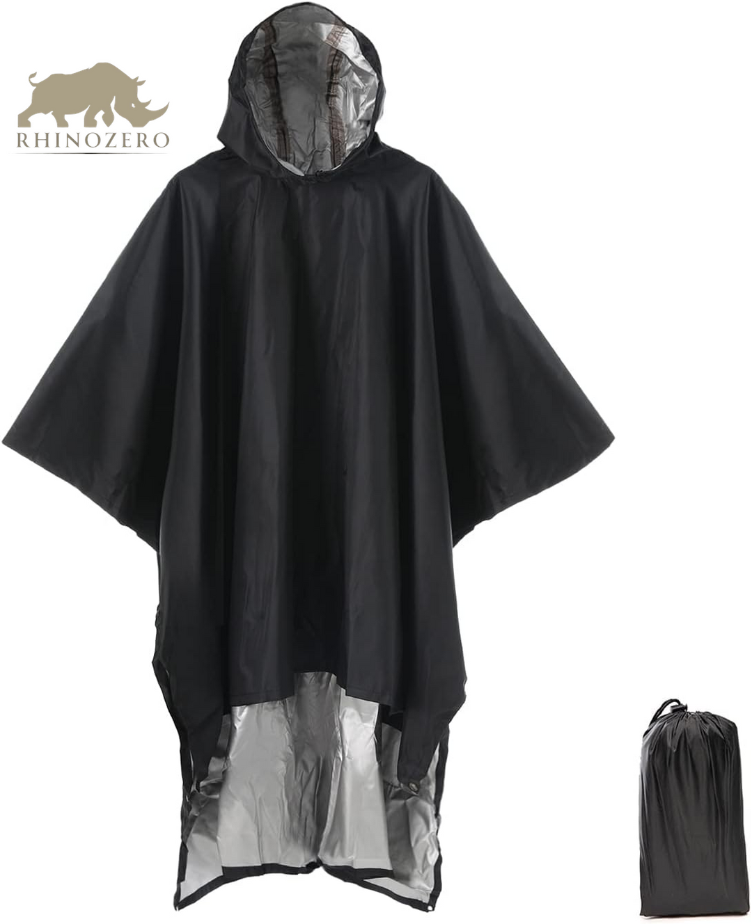 Waterproof Lightweight Reusable Hooded Poncho - Unisex Raincoat for Hiking, Camping, and Emergency Use