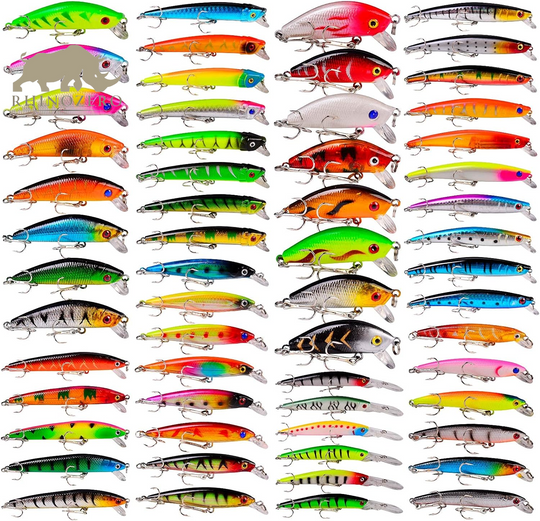 Premium Bass Fishing Lures Kit: Topwater Hard Baits, Minnow Crankbaits, Pencil VIB, and Swimbaits for Freshwater and Saltwater Fishing for Bass and Pike