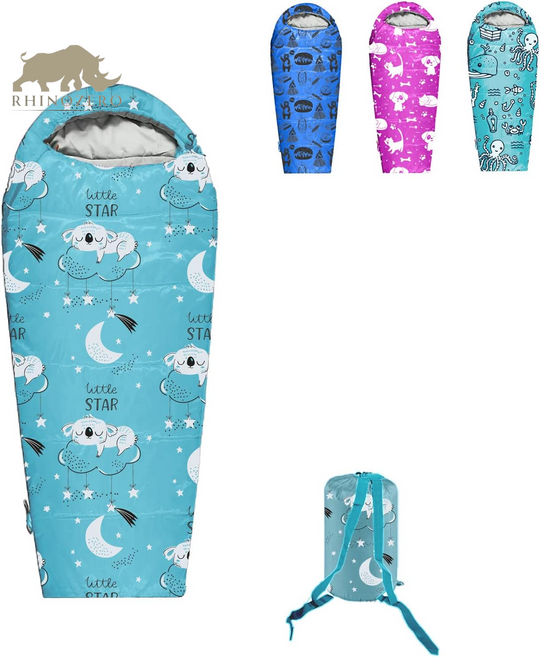 Lightweight Mummy-Style Sleeping Bag for Youth and Kids | Suitable for Indoor and Outdoor Use | Temperature Range: 32°F to 59°F