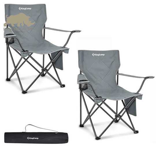 Portable Folding Camping Chair for Adults - Black, Supports Up to 220 lbs