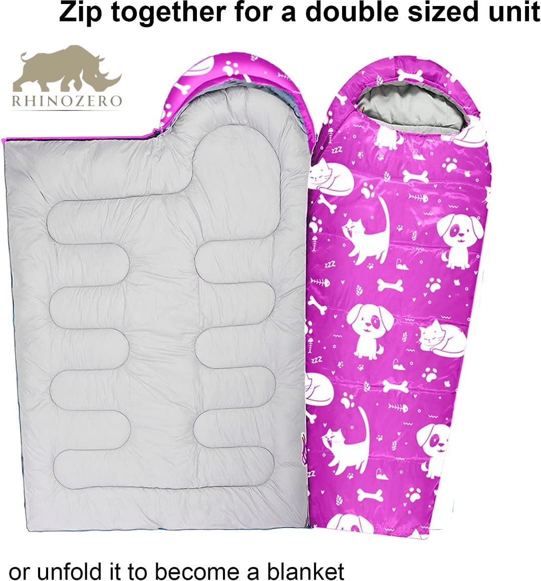 Lightweight Mummy-Style Sleeping Bag for Youth and Kids | Suitable for Indoor and Outdoor Use | Temperature Range: 32°F to 59°F