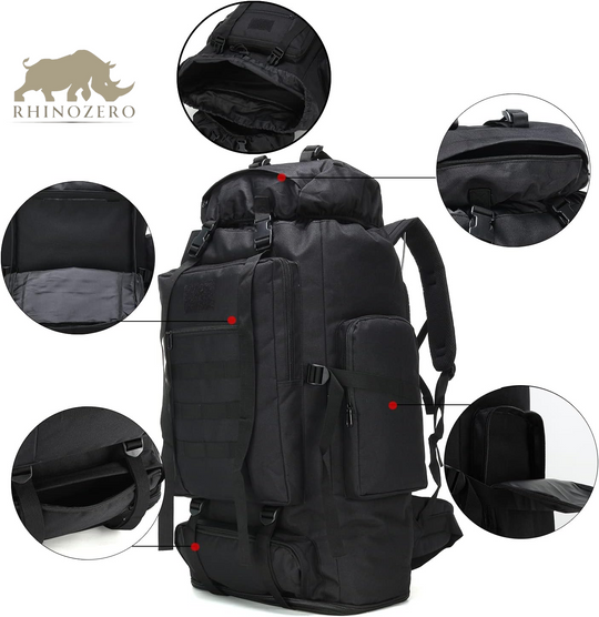 Men's 70L/100L Military Rucksack - Molle 3-Day Assault Pack for Hiking and Camping