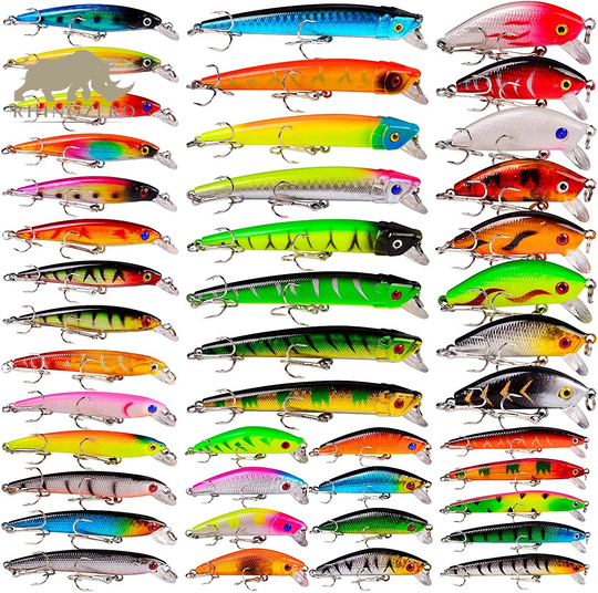 Premium Bass Fishing Lures Kit: Topwater Hard Baits, Minnow Crankbaits, Pencil VIB, and Swimbaits for Freshwater and Saltwater Fishing for Bass and Pike