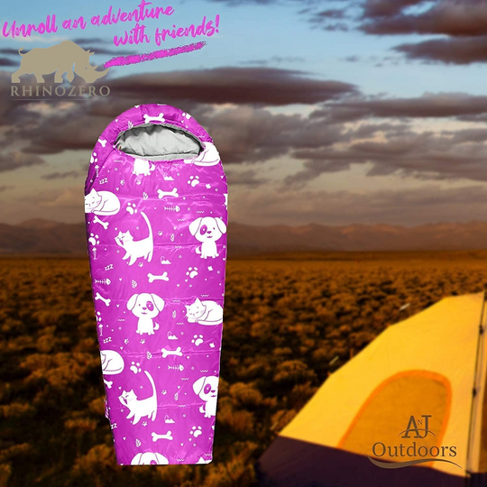 Lightweight Mummy-Style Sleeping Bag for Youth and Kids | Suitable for Indoor and Outdoor Use | Temperature Range: 32°F to 59°F