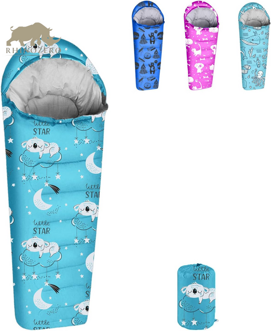 Lightweight Mummy-Style Sleeping Bag for Youth and Kids | Suitable for Indoor and Outdoor Use | Temperature Range: 32°F to 59°F