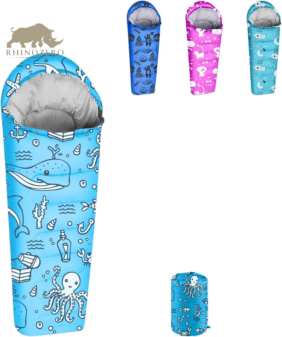 Lightweight Mummy-Style Sleeping Bag for Youth and Kids | Suitable for Indoor and Outdoor Use | Temperature Range: 32°F to 59°F