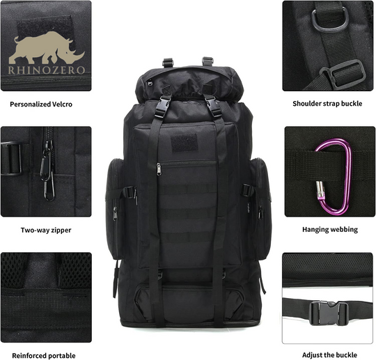 Men's 70L/100L Military Rucksack - Molle 3-Day Assault Pack for Hiking and Camping