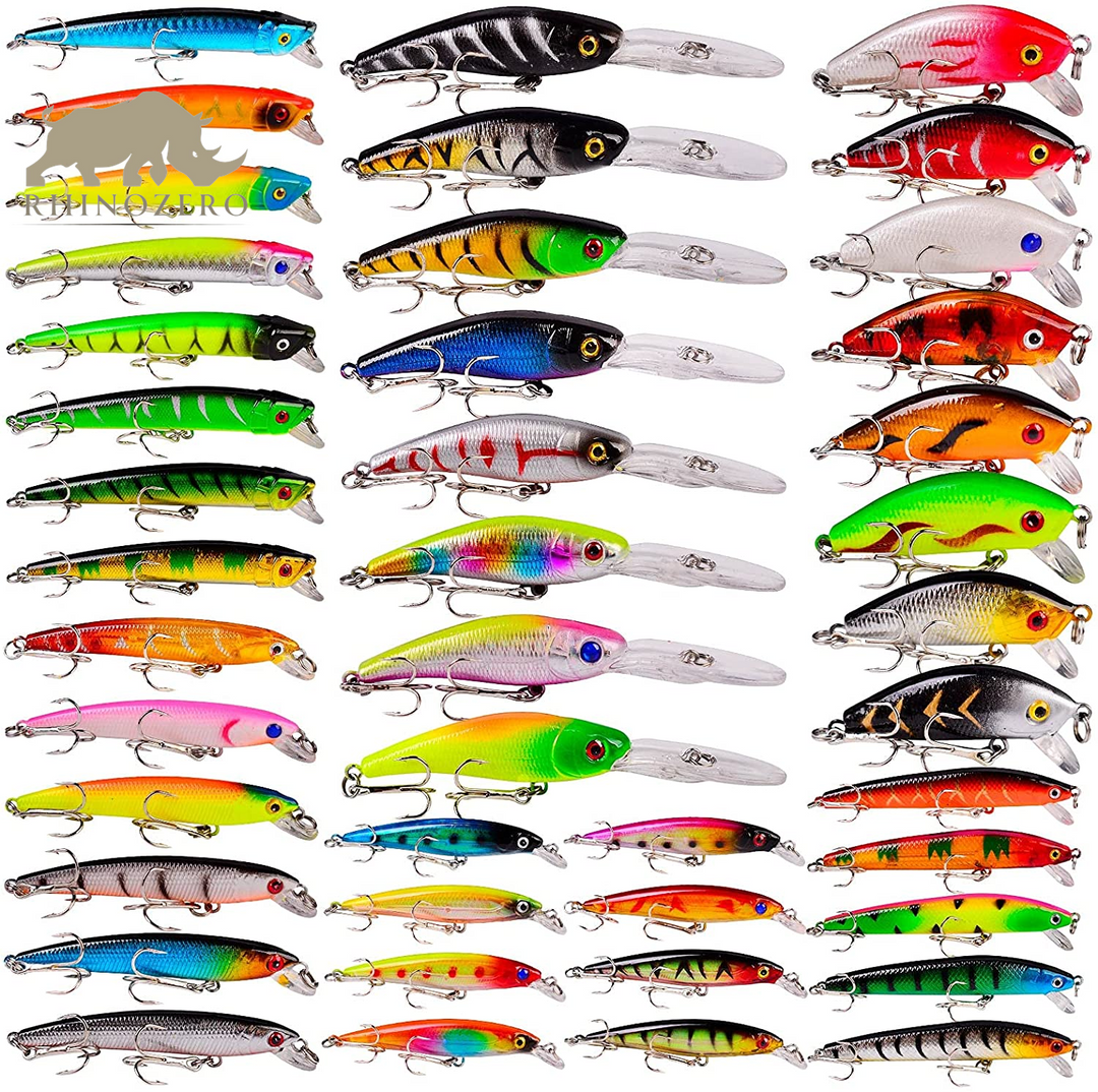 Premium Bass Fishing Lures Kit: Topwater Hard Baits, Minnow Crankbaits, Pencil VIB, and Swimbaits for Freshwater and Saltwater Fishing for Bass and Pike